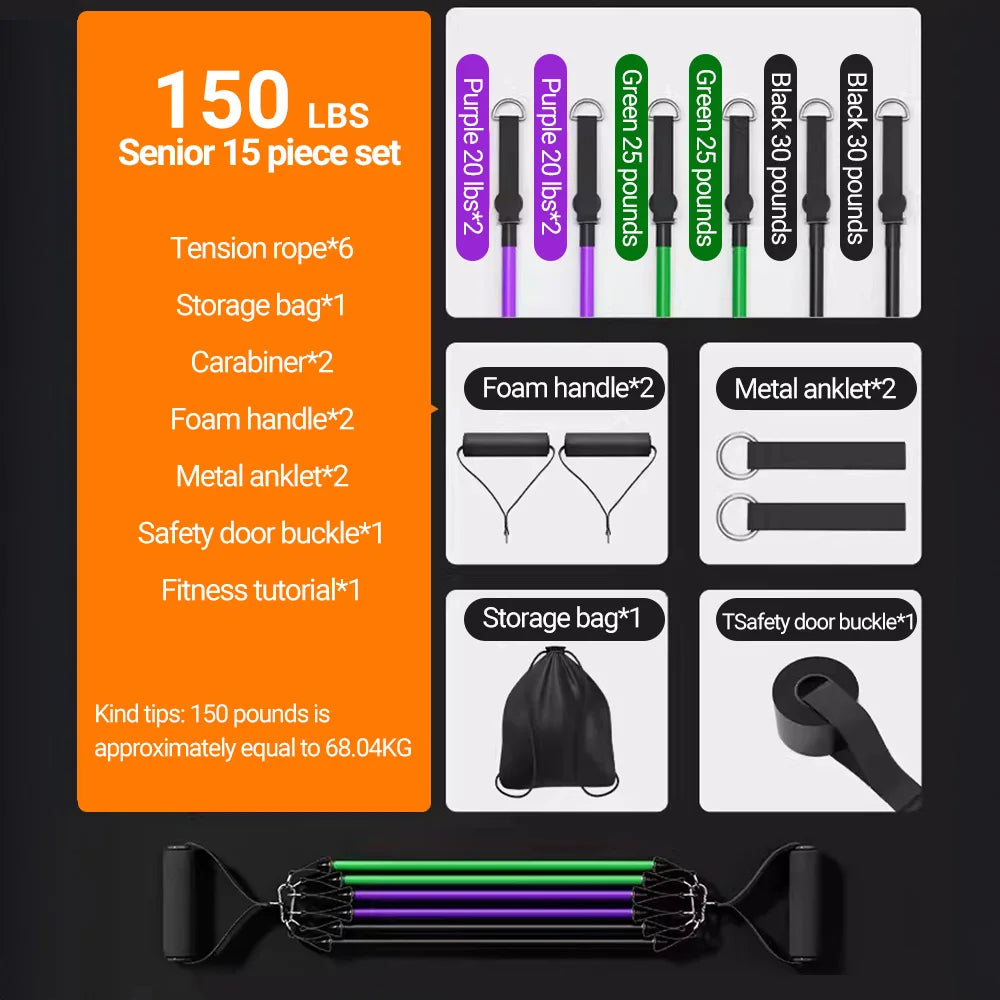 🟩 1. Bande de Résistance Fitness – Ensemble d’Entraînement Polyvalent